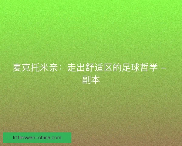 麦克托米奈：走出舒适区的足球哲学 - 副本