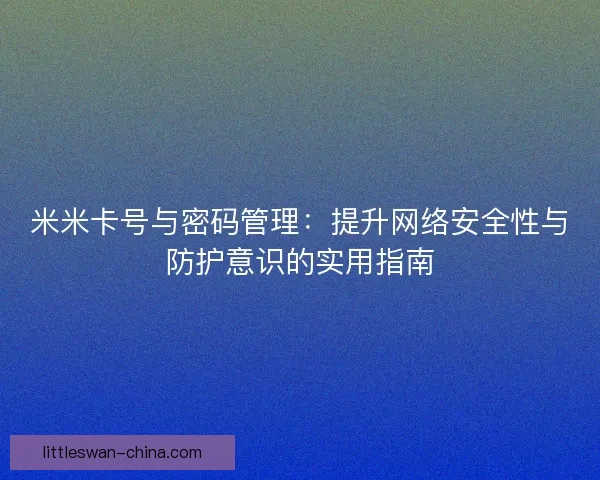 米米卡号与密码管理：提升网络安全性与防护意识的实用指南