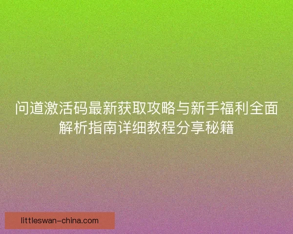 问道激活码最新获取攻略与新手福利全面解析指南详细教程分享秘籍