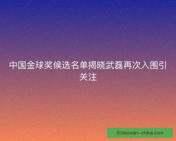 中国金球奖候选名单揭晓武磊再次入围引关注