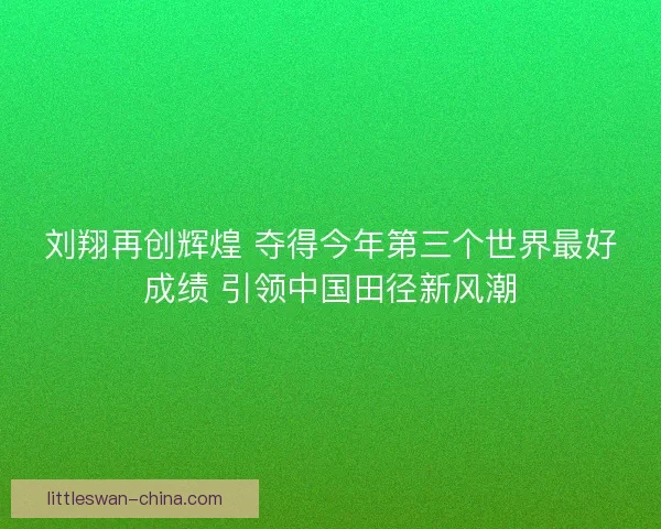 刘翔再创辉煌 夺得今年第三个世界最好成绩 引领中国田径新风潮